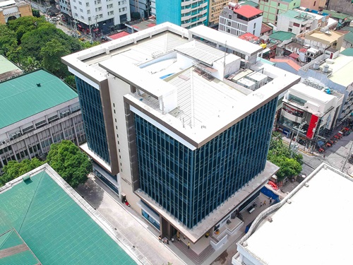An aerial view of the newly inaugurated Henry Sy Sr. Hall at UST Manila
